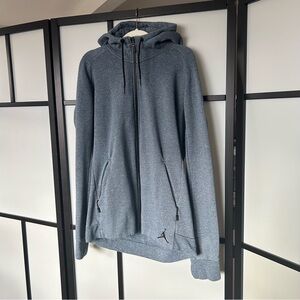 [XL] Jordan Men's Zip-Up Sweater in Heather Blue Grey Cotton Poly Blend
